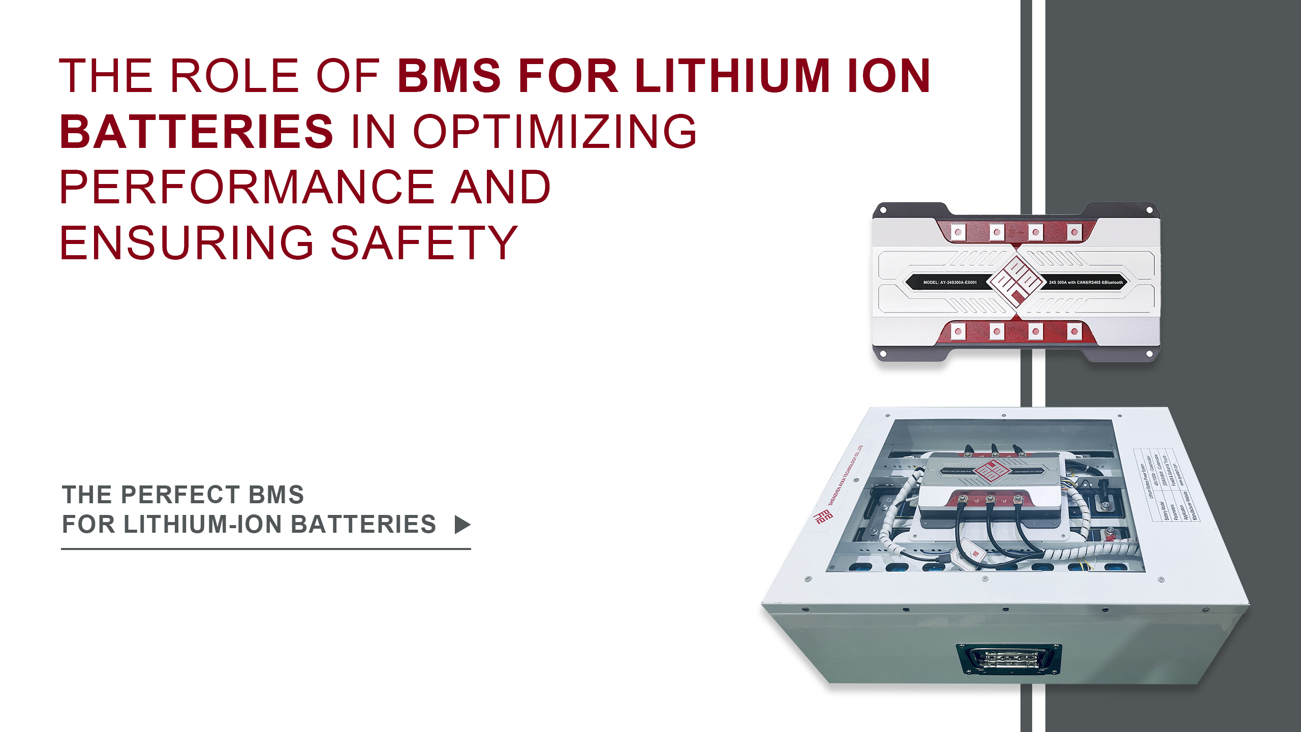The Role of BMS for Lithium Ion Batteries in Optimizing Performance and Ensuring Safety
